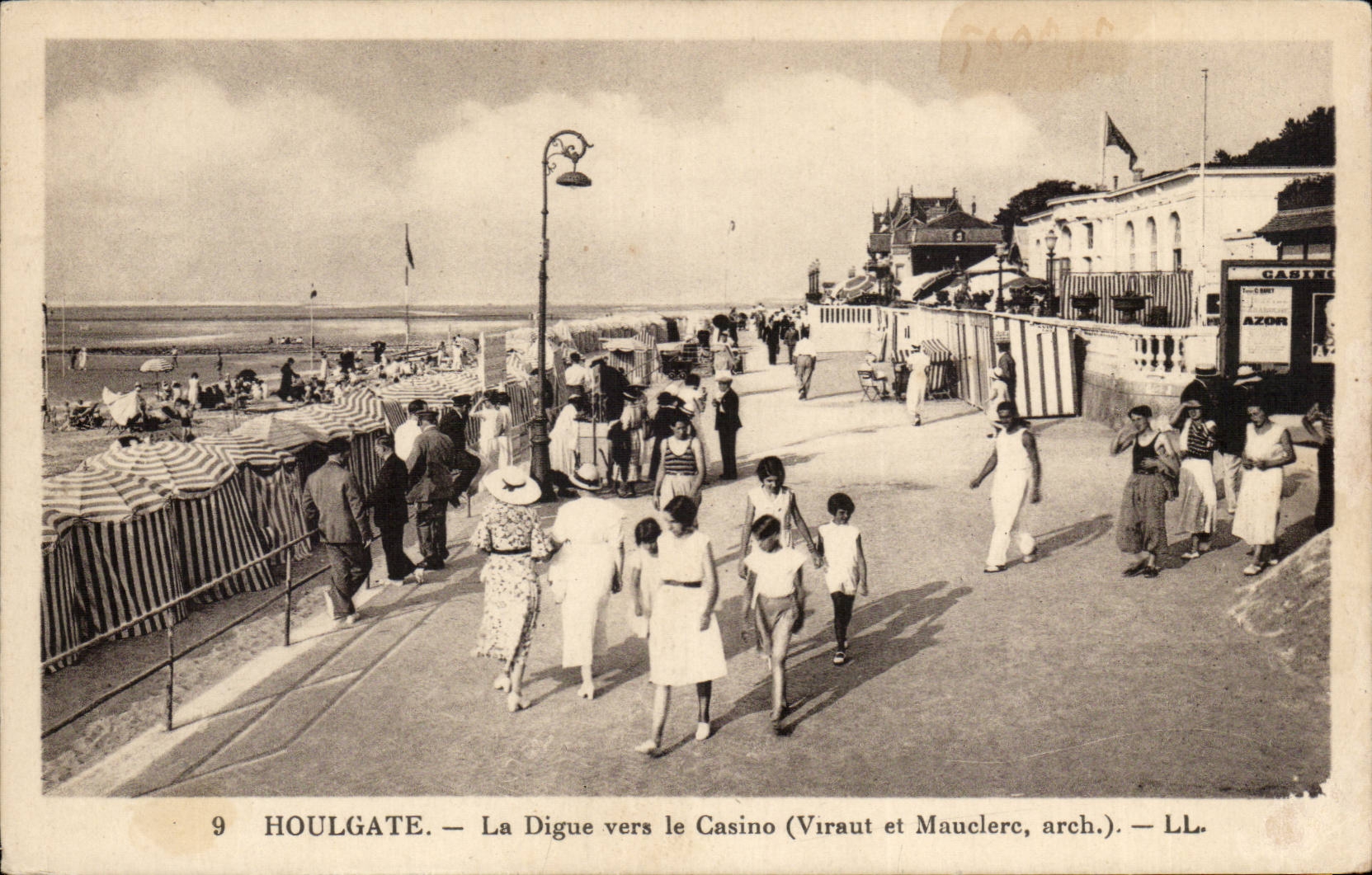 CPA Houlgate the dam towards the casino (Viraut and Mauclerc)