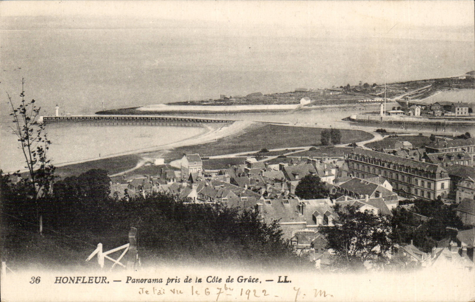 Honfleur - Panorama pris de la Cite de Grace - CPA 