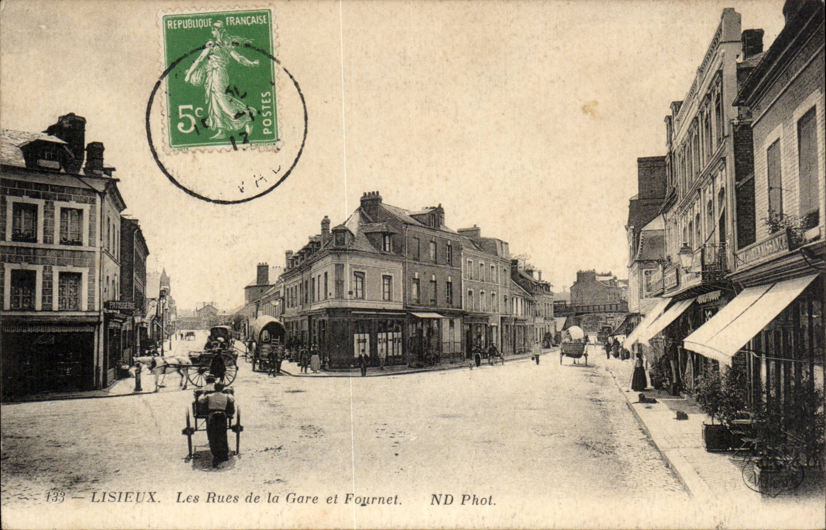 Lisieux - Strassen der Station und des Fournet CPA