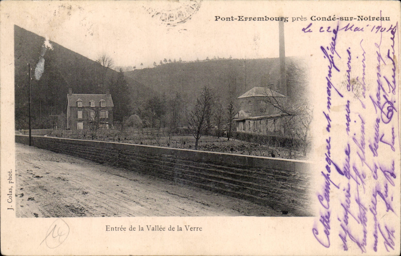 Pont Errembourg close Cop on Noireau - Entrance of the Valley of Glass - CPA