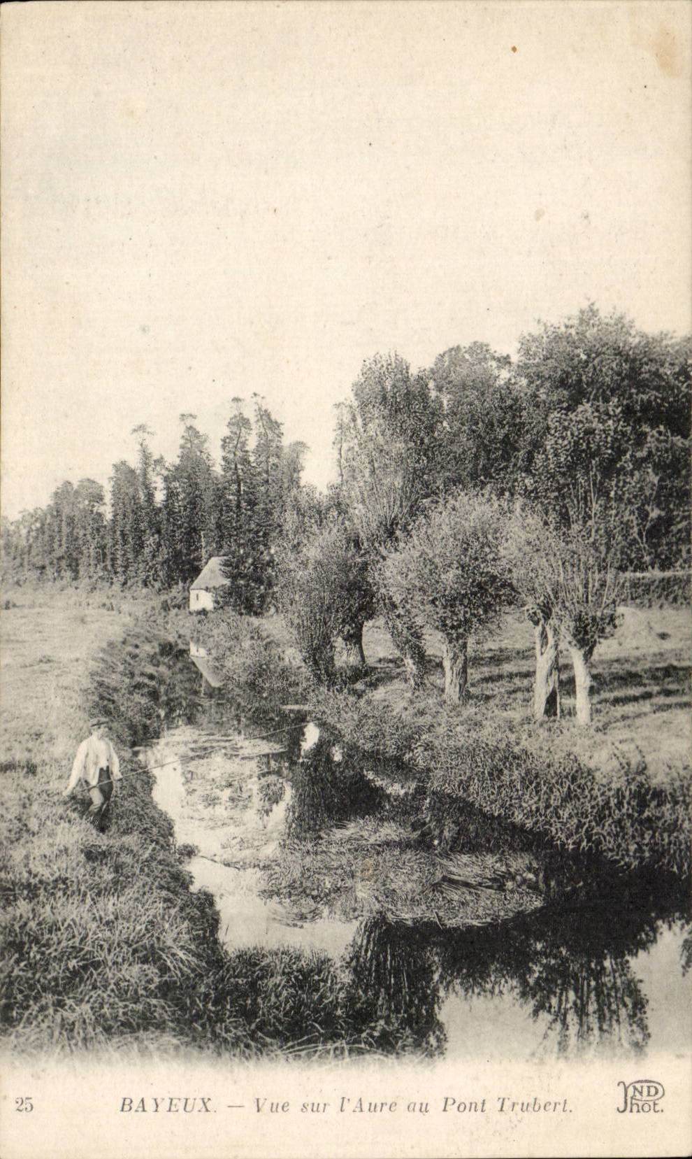 Bayeaux - Anblick auf Aure mit der Trubert Brucke - Brucke CPA