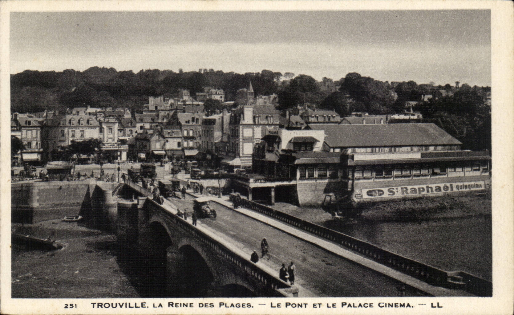 Trouville - the Queen of the Beaches - the Bridge and the De luxe hotel Cinema - CPA