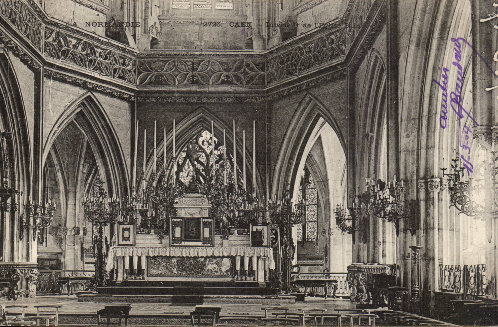 Caen - Innenraum der Kirche - CPA