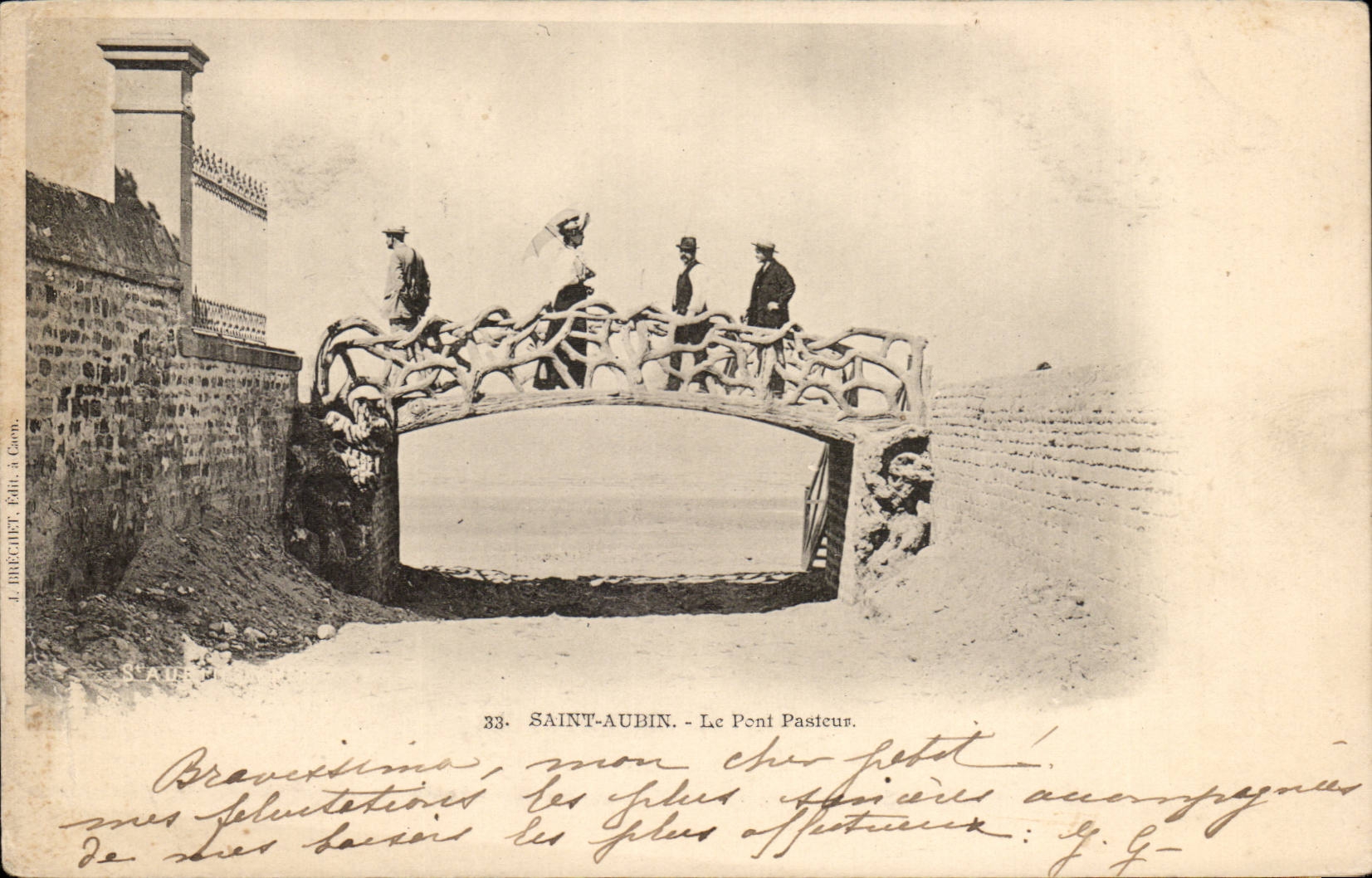 Saint Aubin CPA the Pasteur bridge