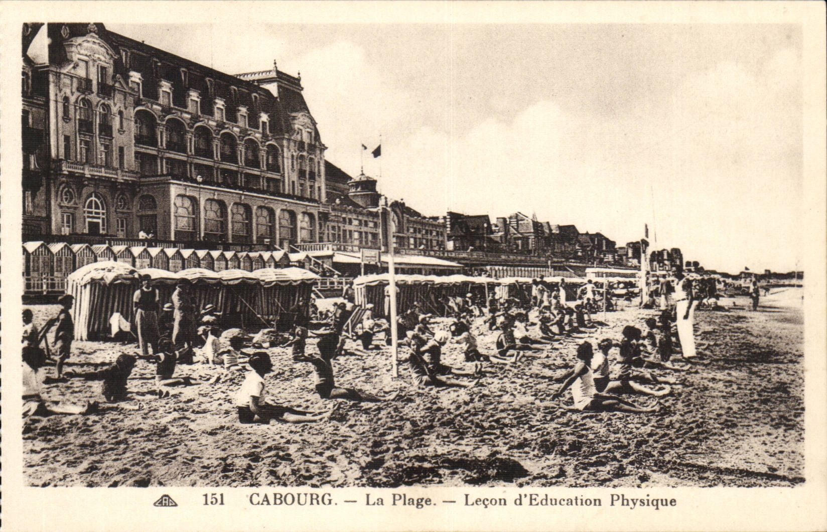 CAbourg CPA die Strand Lektion der Leibeserziehung