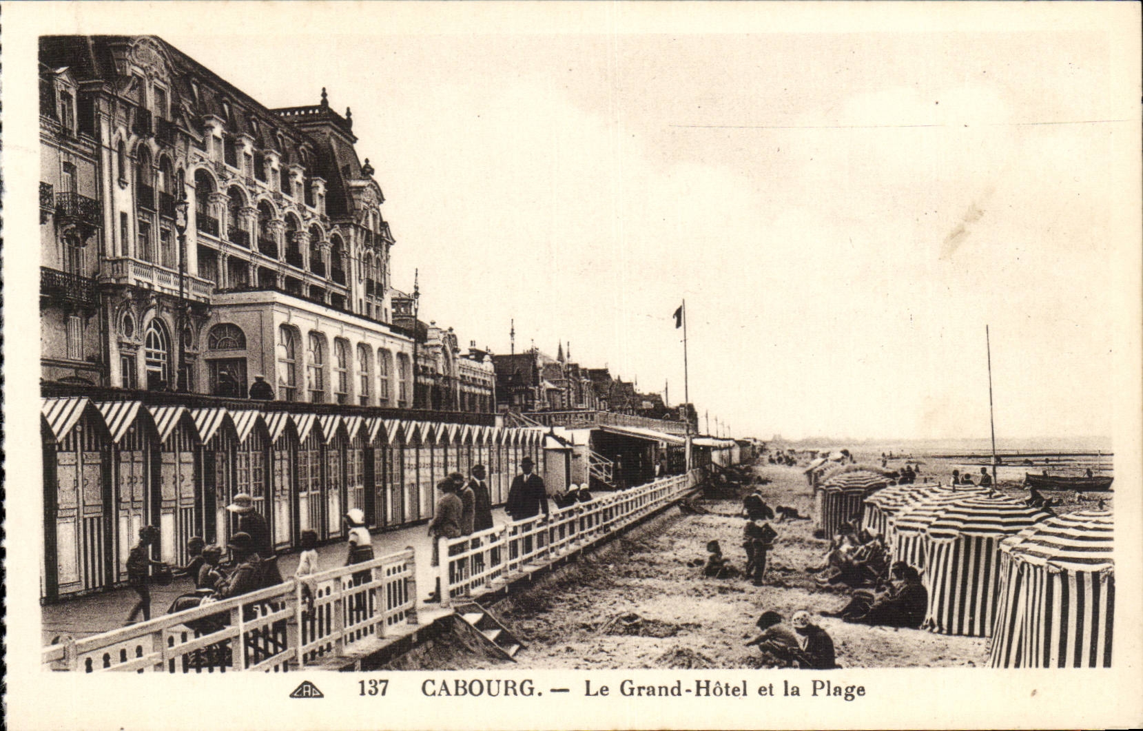CAbourg CPA the large hotel and the beach