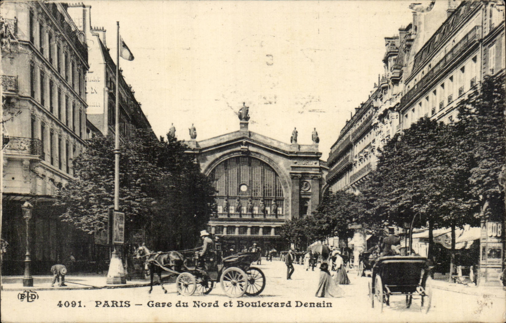 Paris CPA Train station of North and Denain boulevard