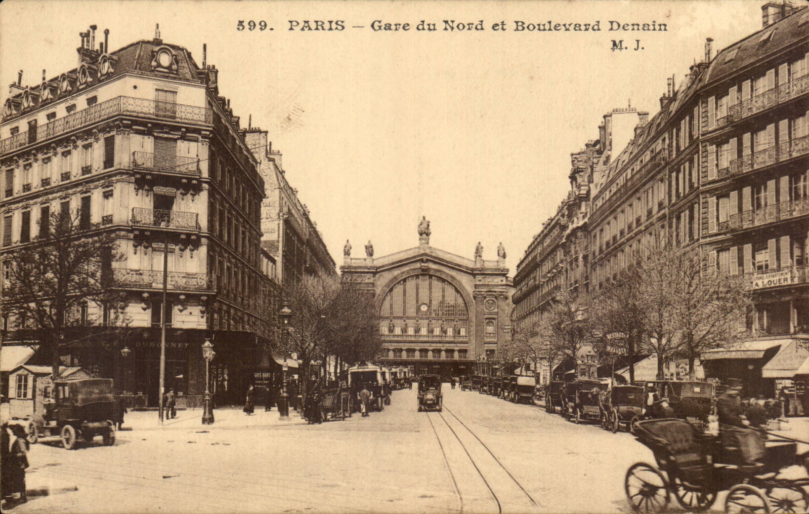 Paris CPA Train station of North and Denain boulevard