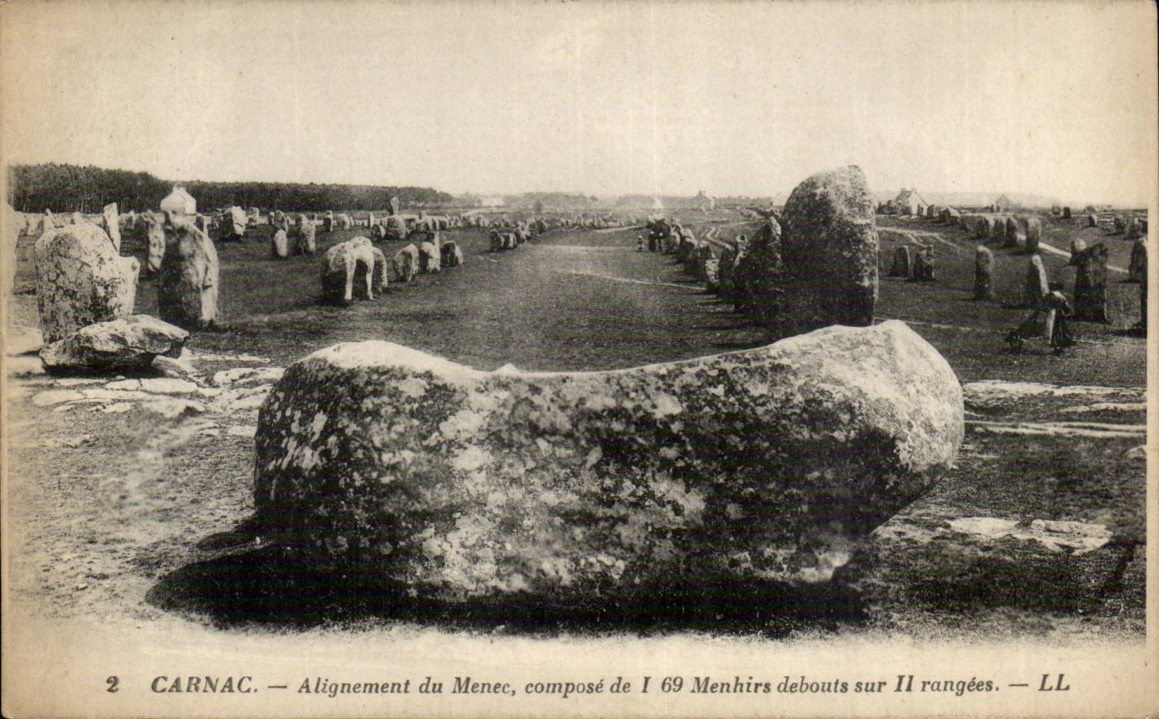 Carnac CPA Alignement de Menec compose de 69 menhirs debouts sur 11 rangees
