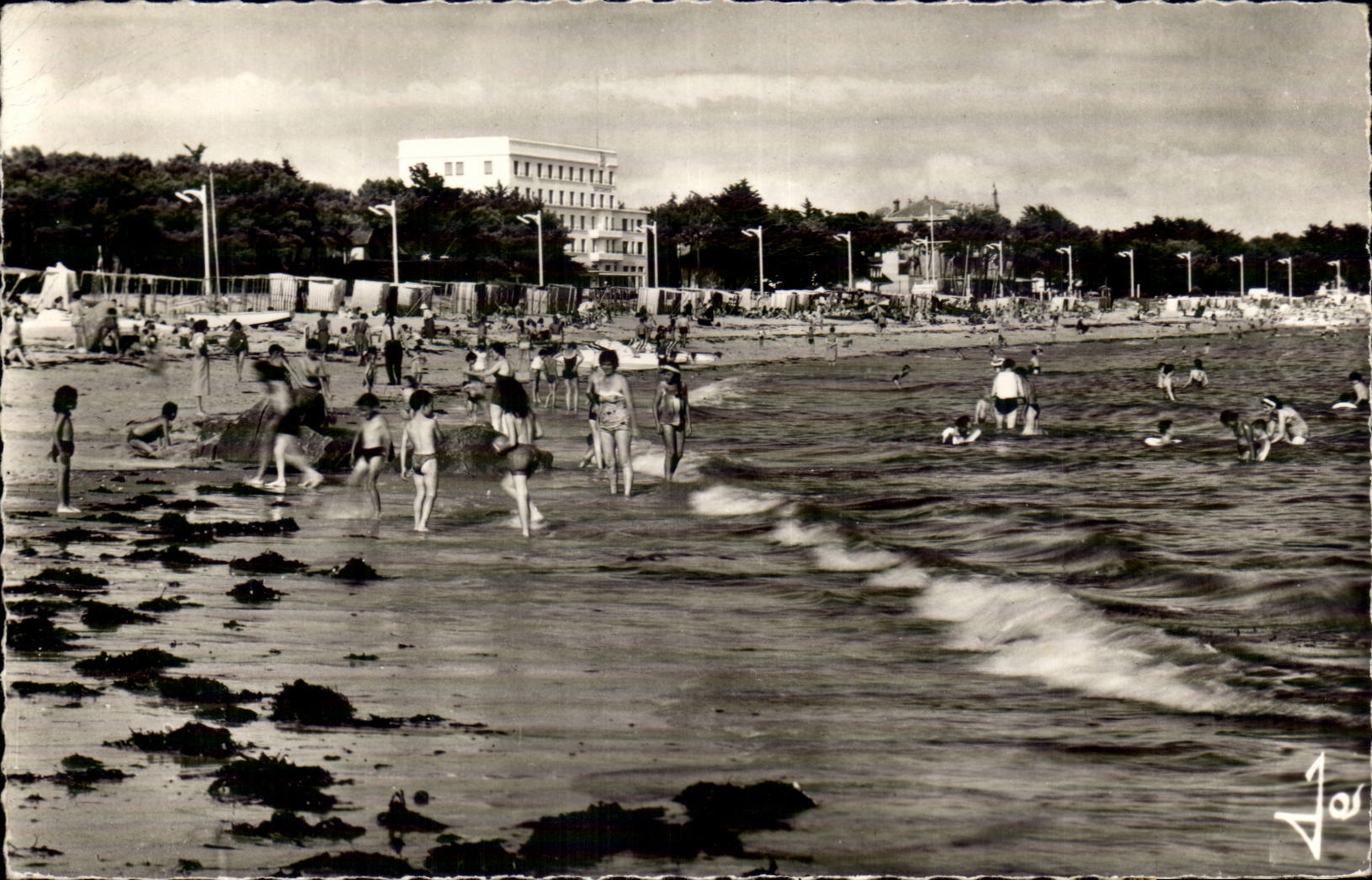 Carnac CPA La grande plage et les hotels