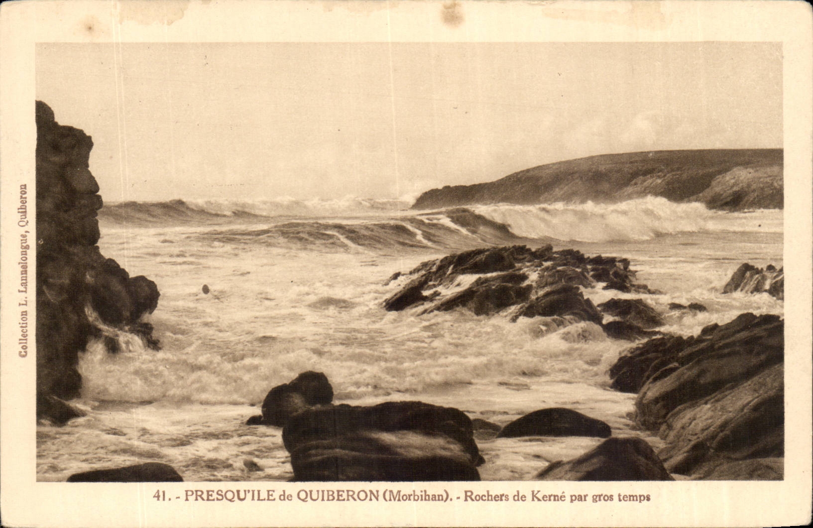 CPA Peninsula of Quiberon Rocks of Kerne by heavy weather