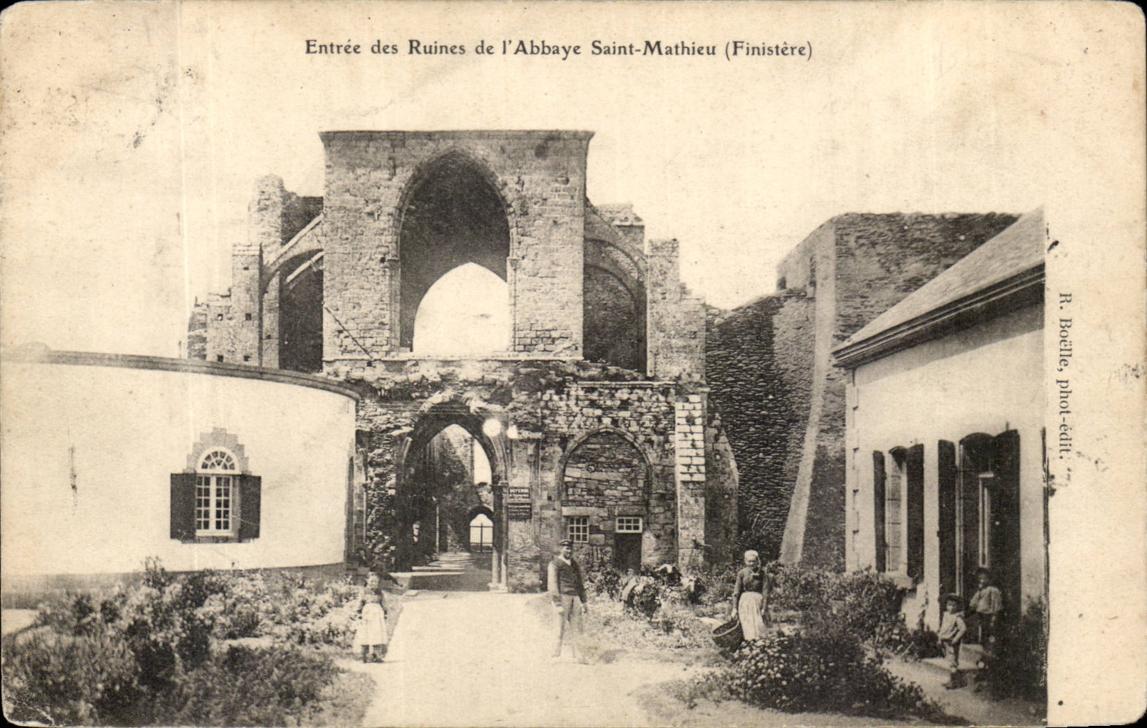 Entrance of Ruins of the Abbey Saint Matthieu - CPA