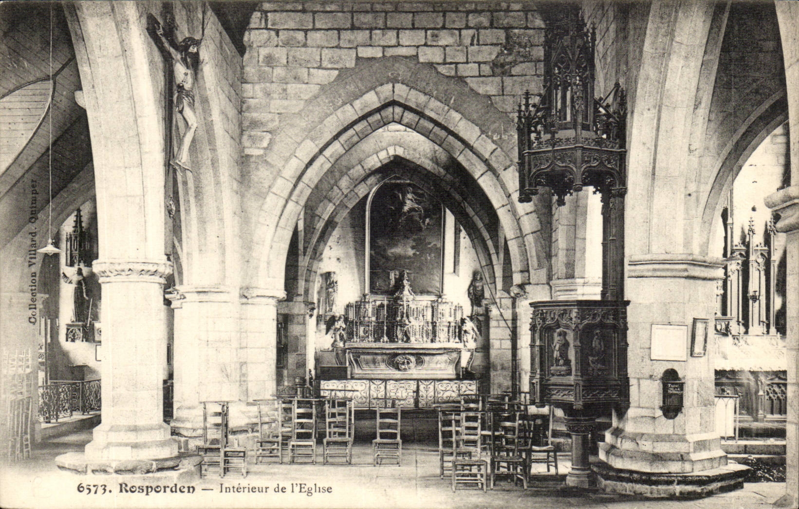 Interior Rosporden CPA of the church