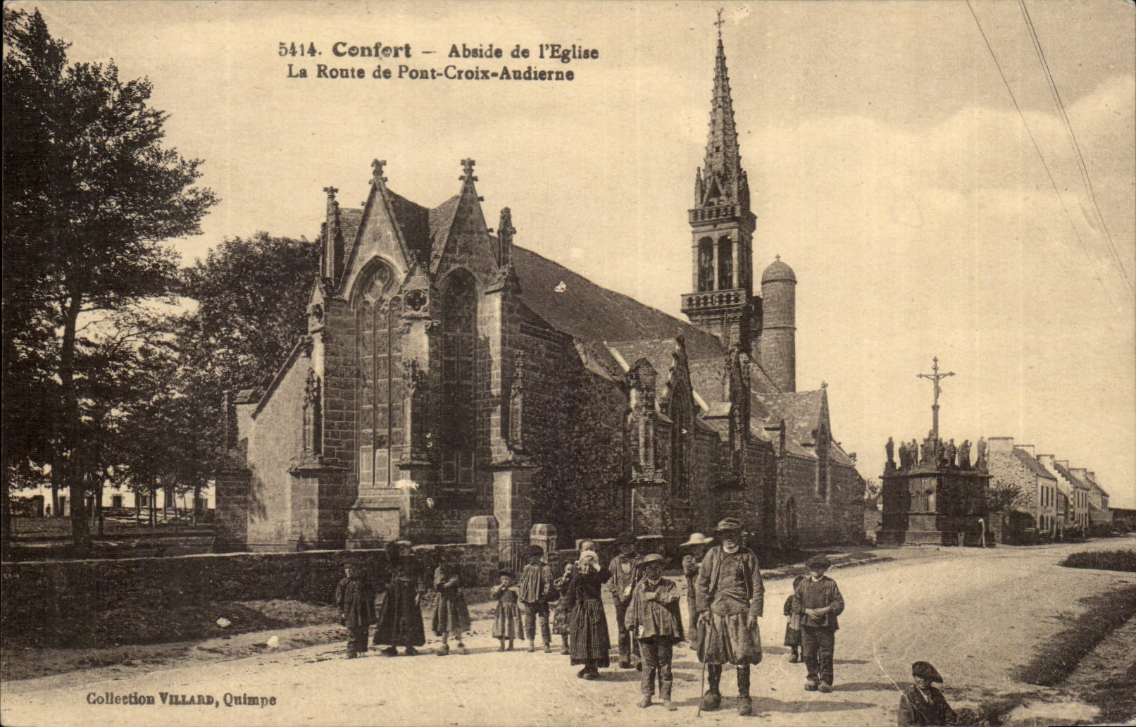 Comfort CPA Apse of the church the road of Bridge Audierne Cross