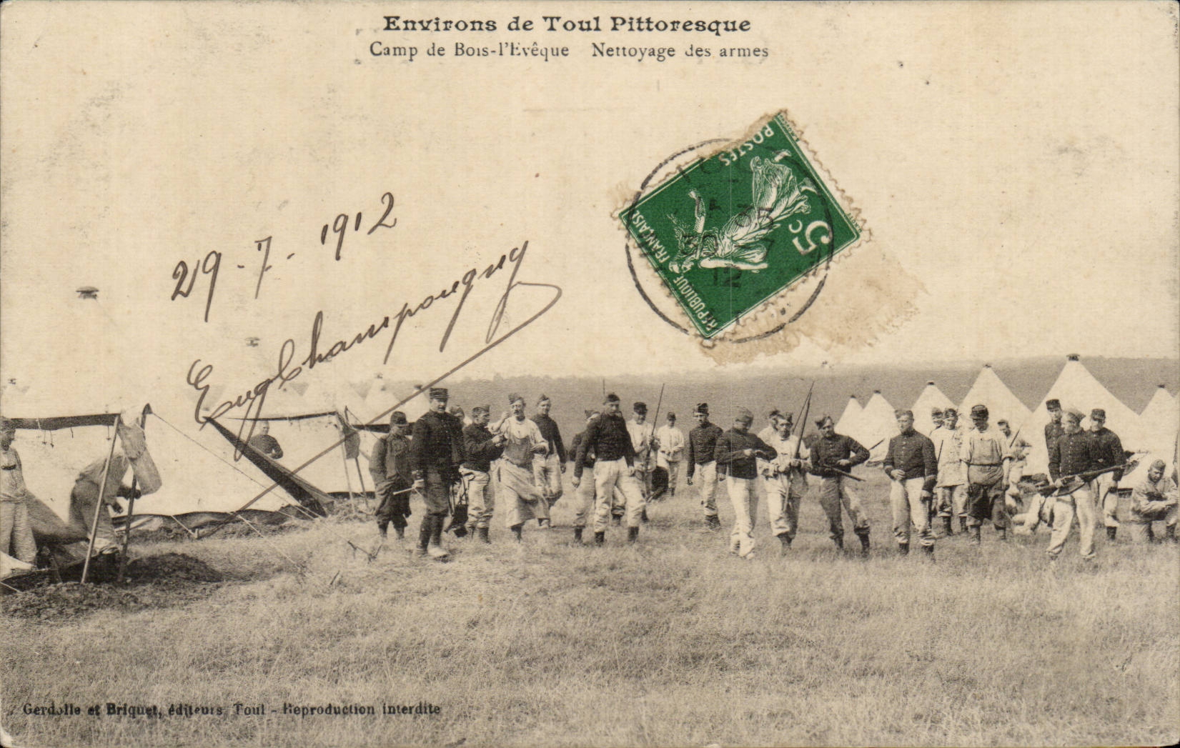 Surroundings of Toul CPA Camp of Wood the bishop Cleaning of the weapons (militaria) TOP