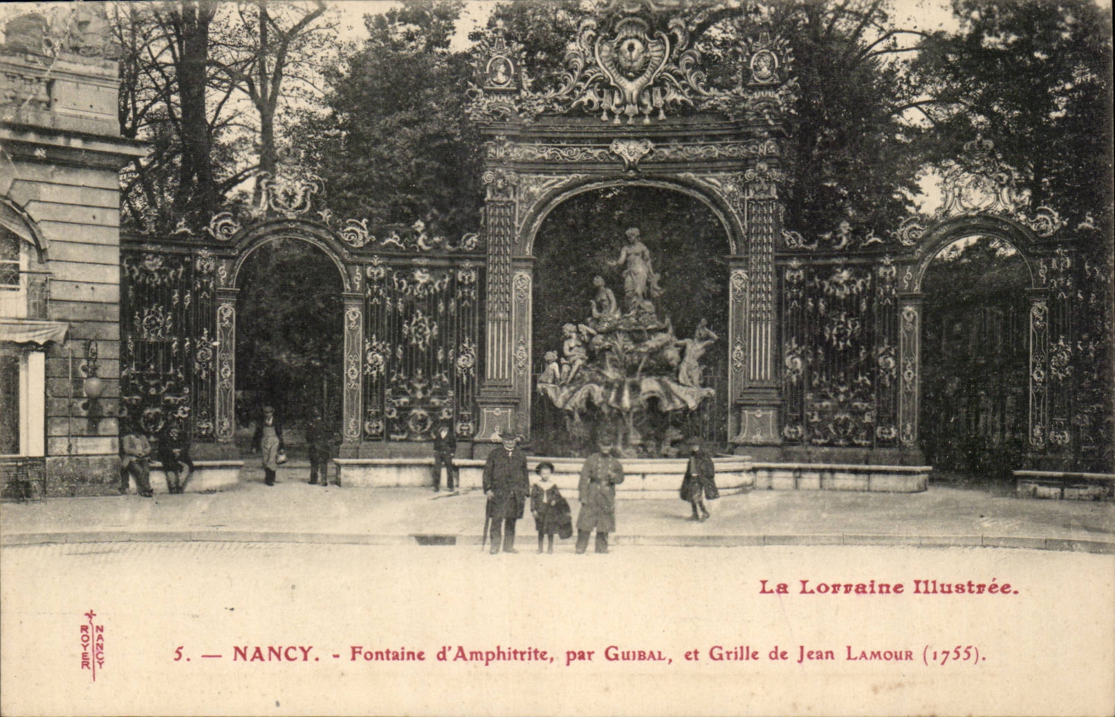 Nancy - Fontaine d'Amphitrite par Guibal et Grille de Jean Lamour - CPA
