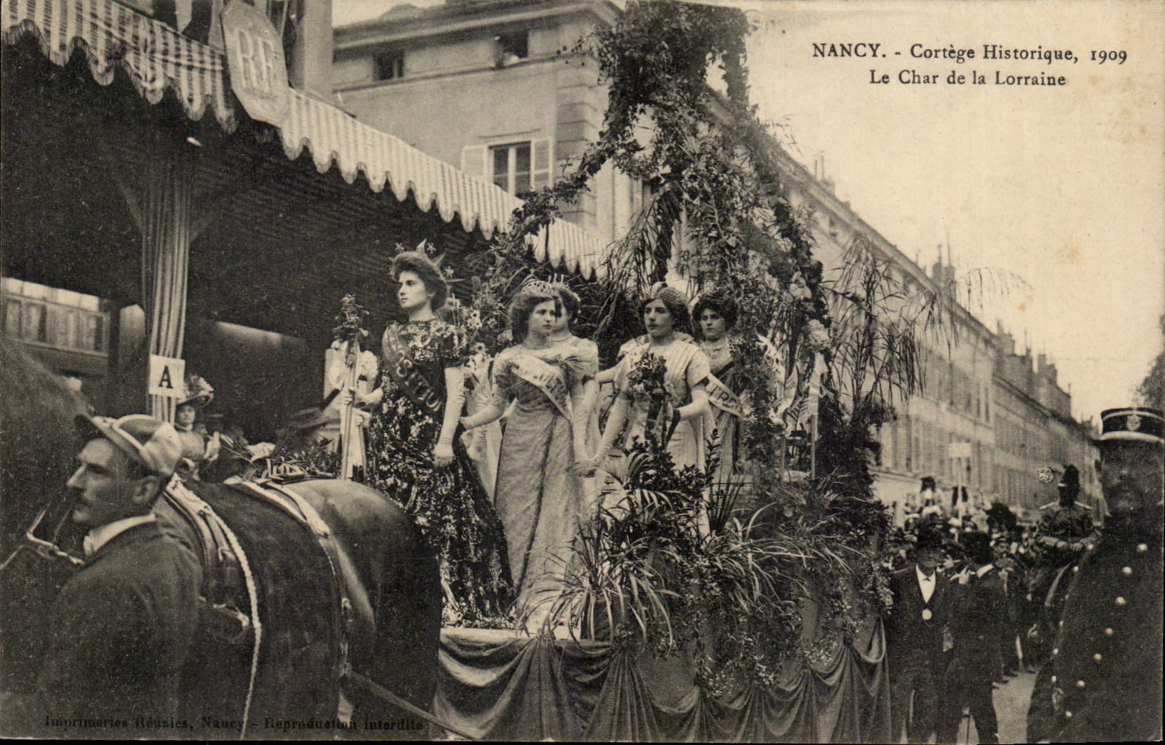 Nancy - Cortege Historique 1909 - Le Char de la Lorraine - CPA TOP