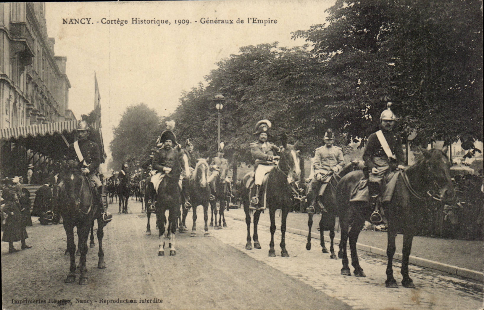 Nancy cPA Cortege historique 1909 Generaux de l'empire