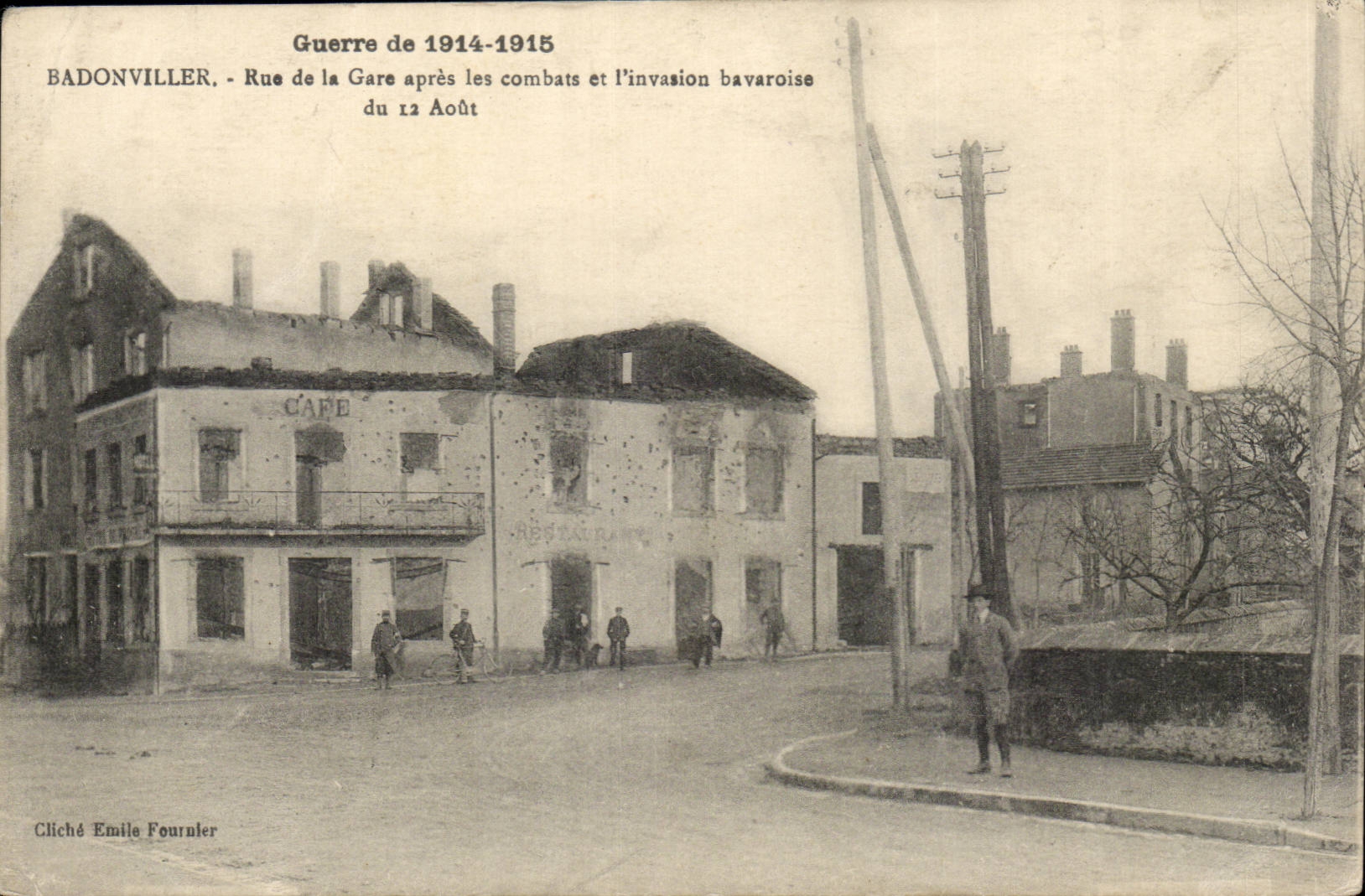 Badonvillier - Rue de la Gare apres les combats et l'invasion bavaroise de 12 aout - - CPA 