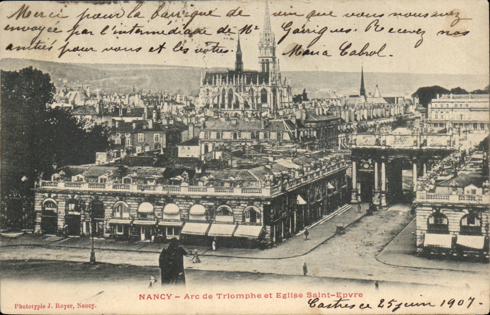 Nancy - Arc de Triomphe und Kirche Saint Epvre - CPA