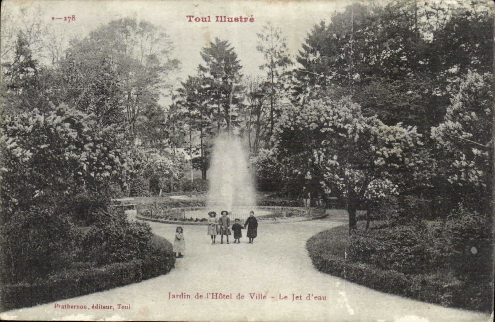 Toul CPA Garten des Rathauses das Wasserstrahl