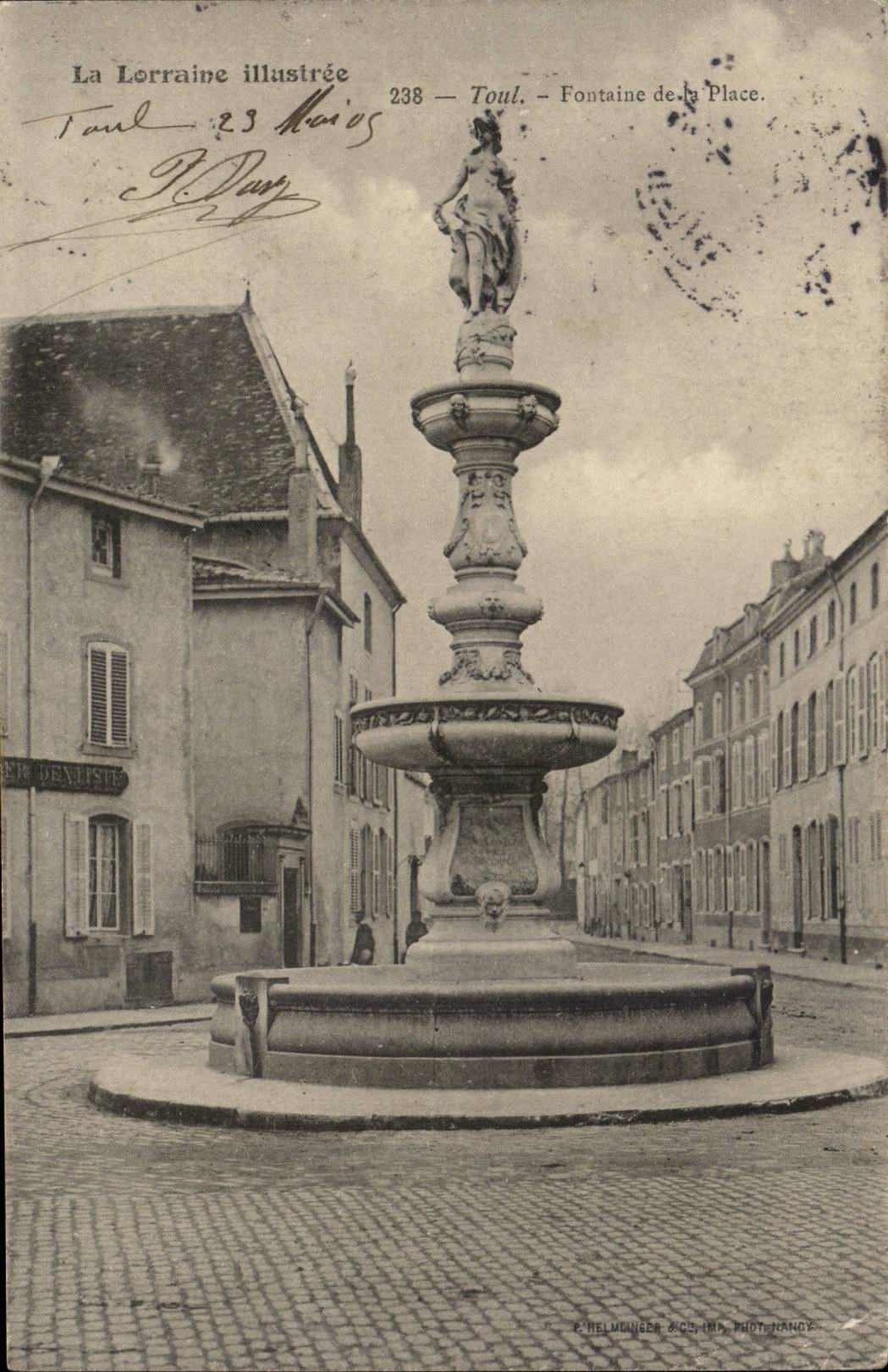 Toul CPA Brunnen des Platzes