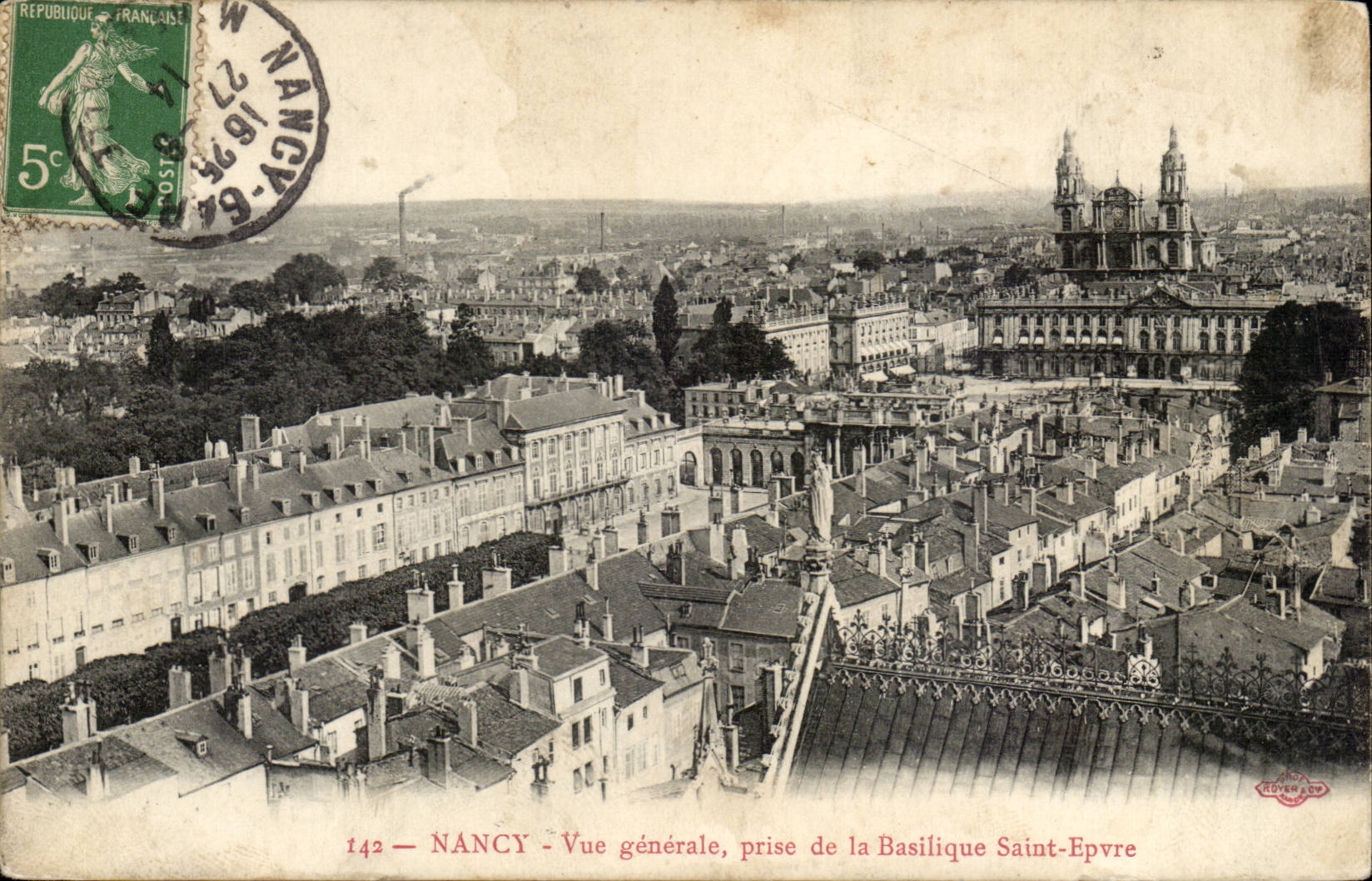 Nancy cPA Vue generale prise de la basilique Saint Epvre