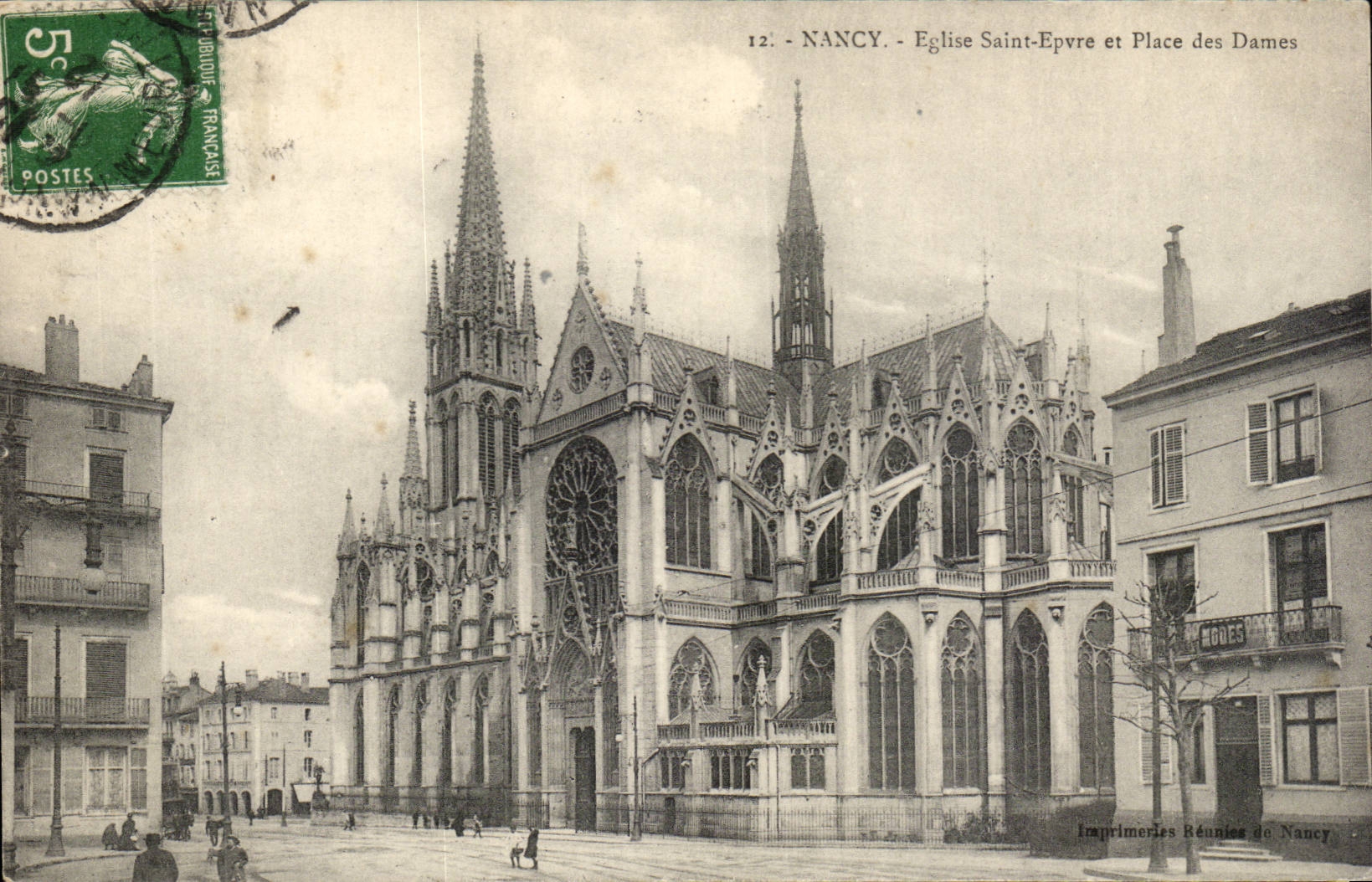Nancy CPA Eglise saint Epvre et place des Dames