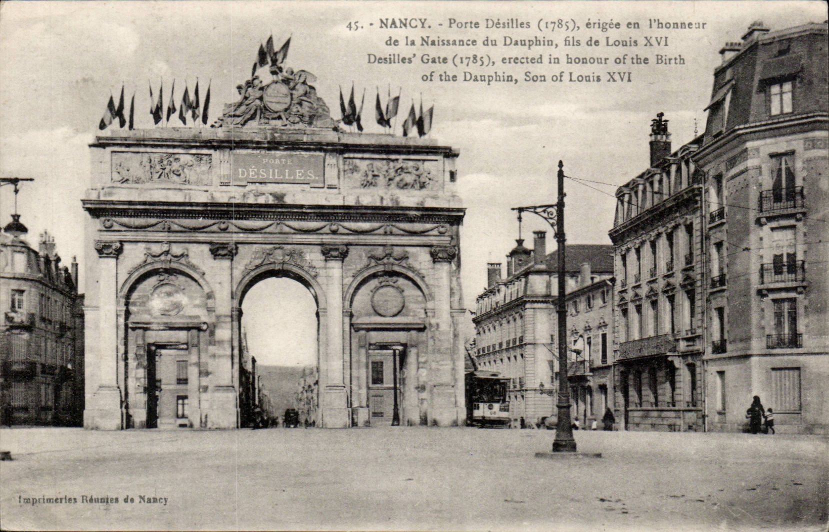 Nancy CPA Porte Desilles erigee en l'honneur de la naissance du Dauphin fils de Louis XVI