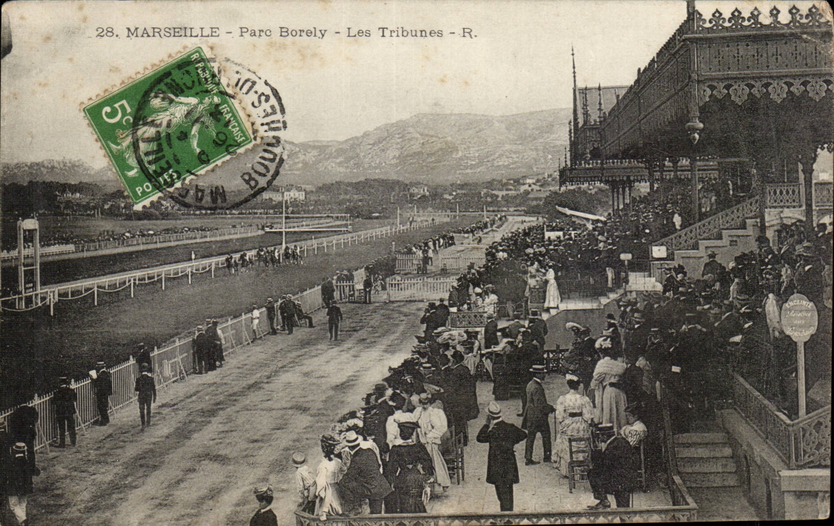 Marseilles CPA Borely Park the platforms (hippodrome horse-races)