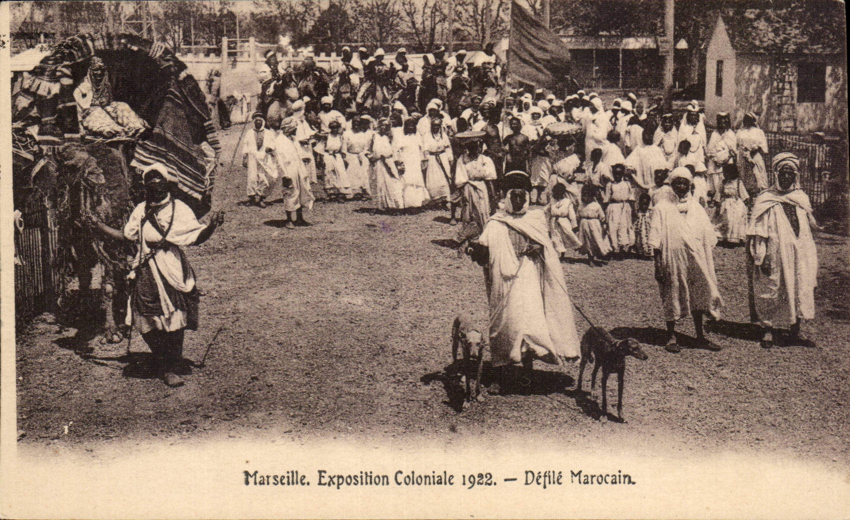 Marseille CPA Exposition coloniale 1922 DEfile marocain