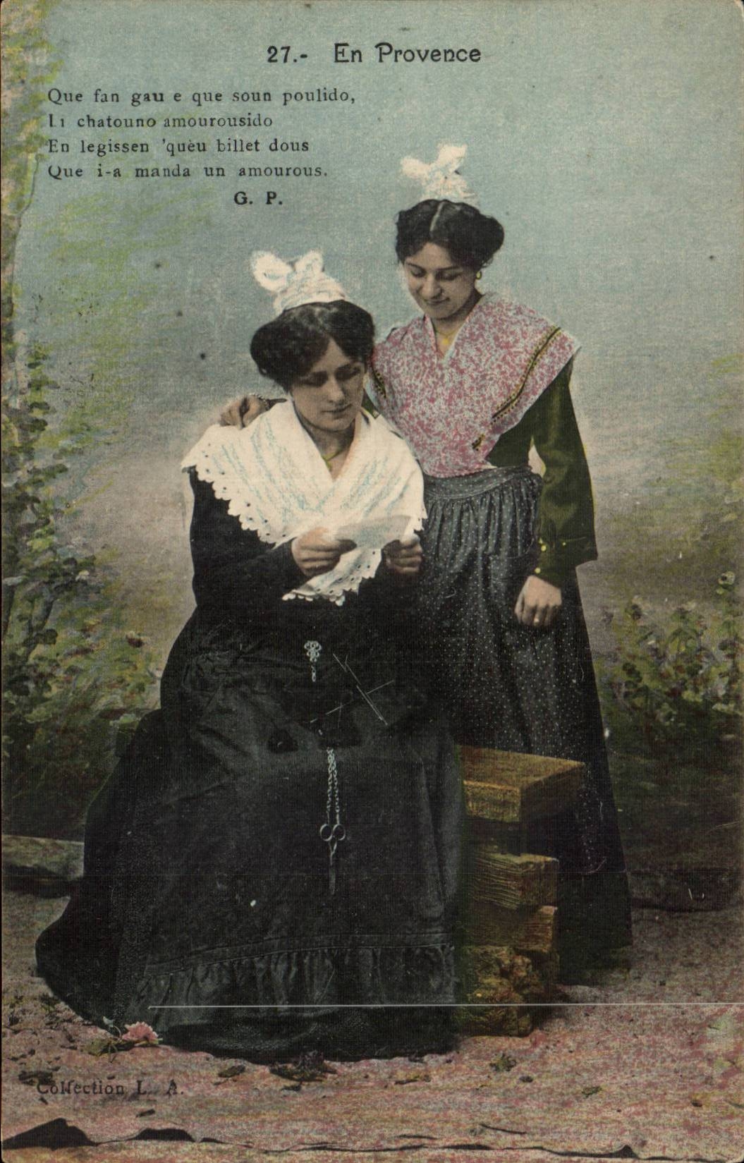 CPA in Provence Women (folklore costume)