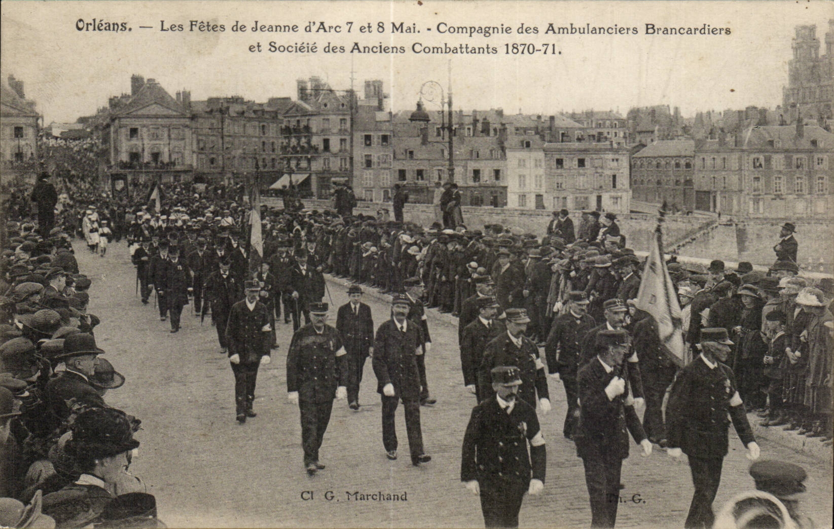 Orleans CPA Festivals of Jeanne of arc May 7th and 9th Company of the ambulance men stretcher-bearers and company of the war veterans