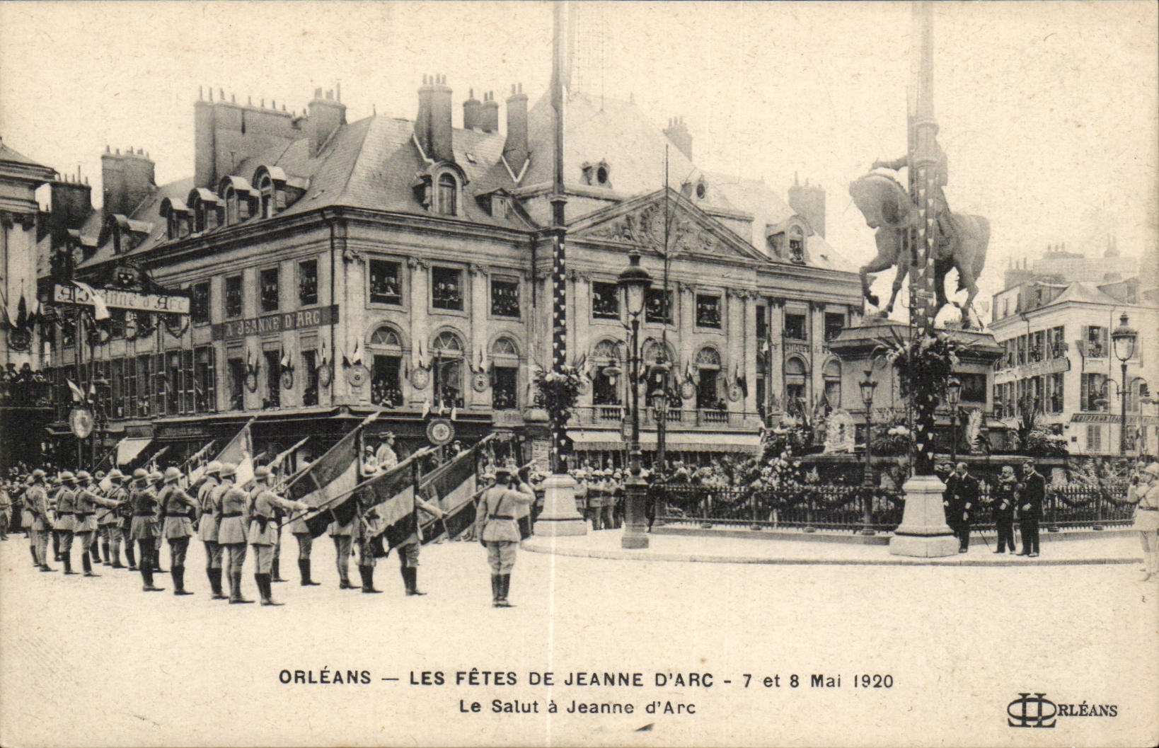 Orleans CPA FEtes of Jeanne of arc Salut May 7th and 9th 1920 has Jeanne of arc