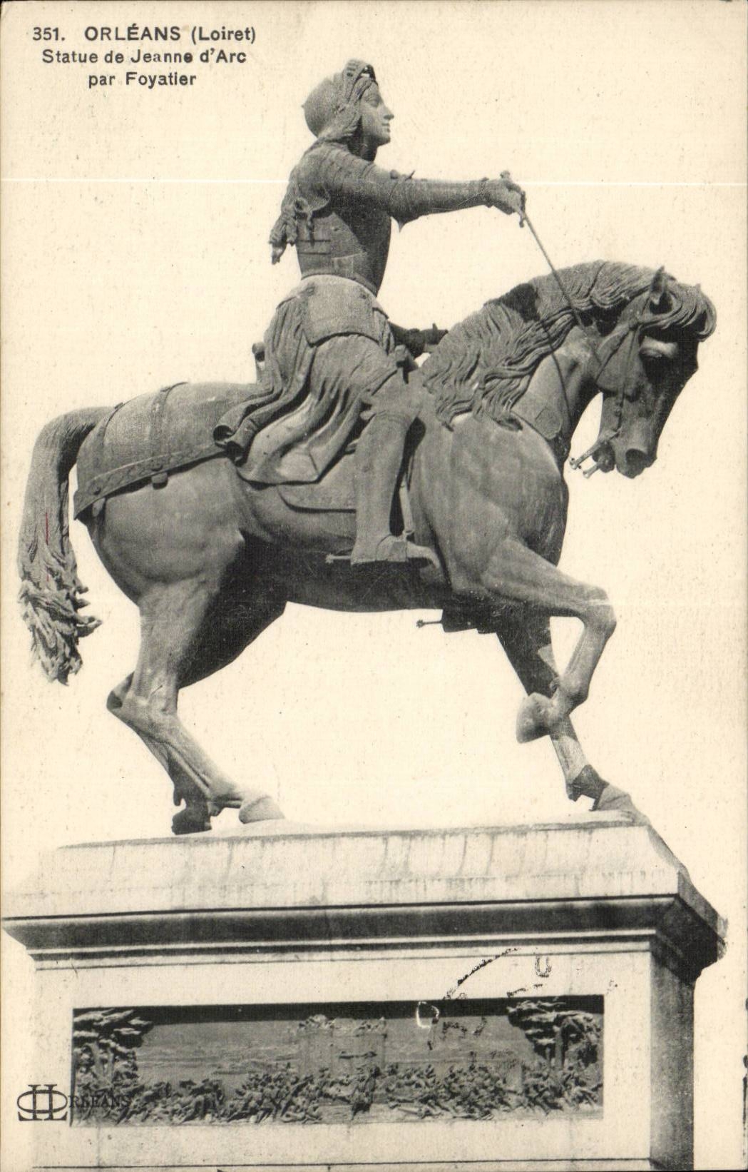 Orleans CPA Statue of Jeanne of arc by Foyatier