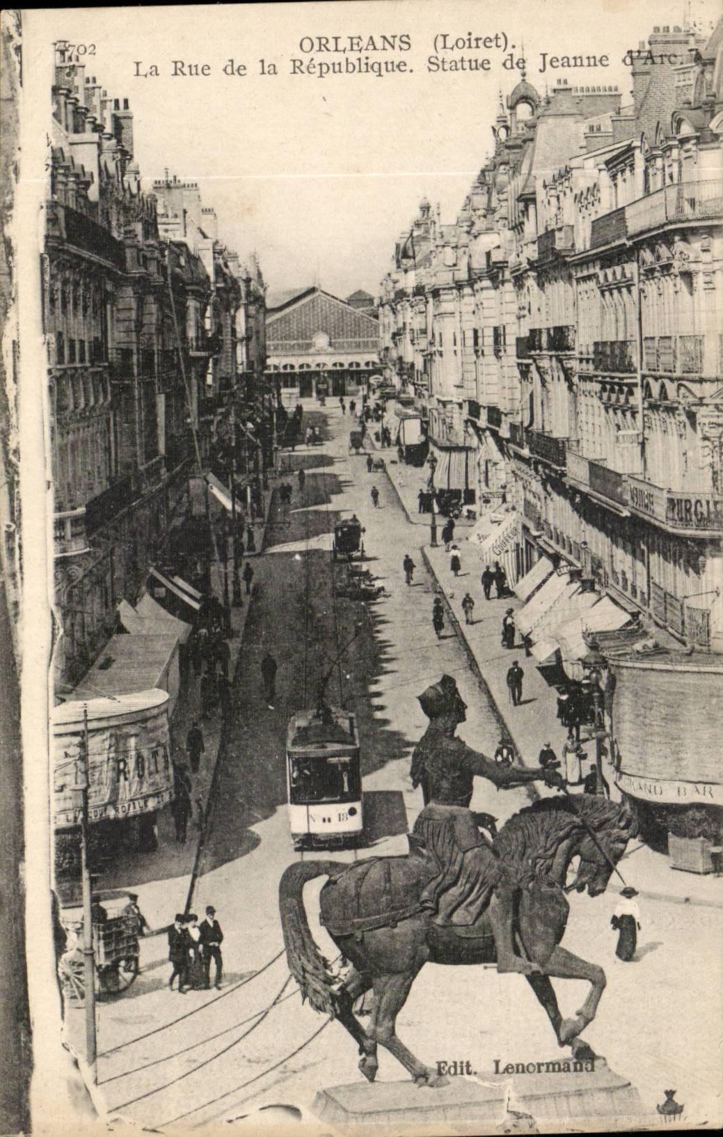 Orleans CPA Statue of Jeanne of arc the street of the Republic