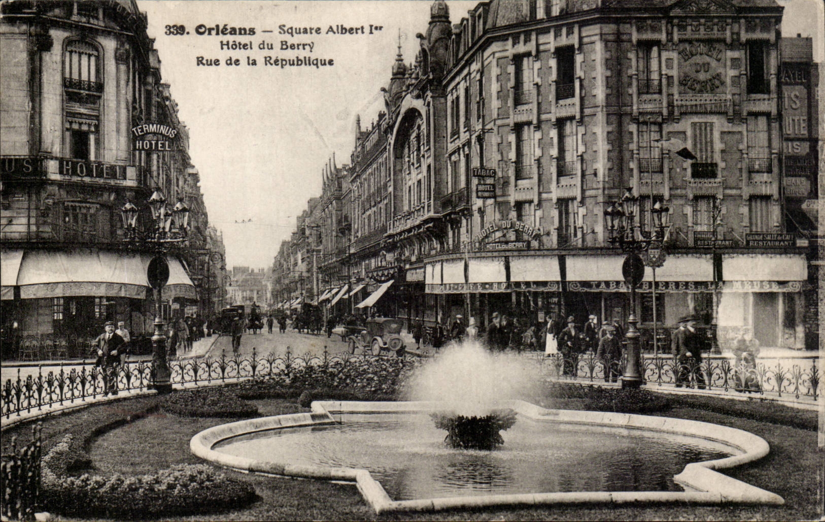 Orleans CPA Public garden Albert 1st Hotel of Berry Street of the Republic