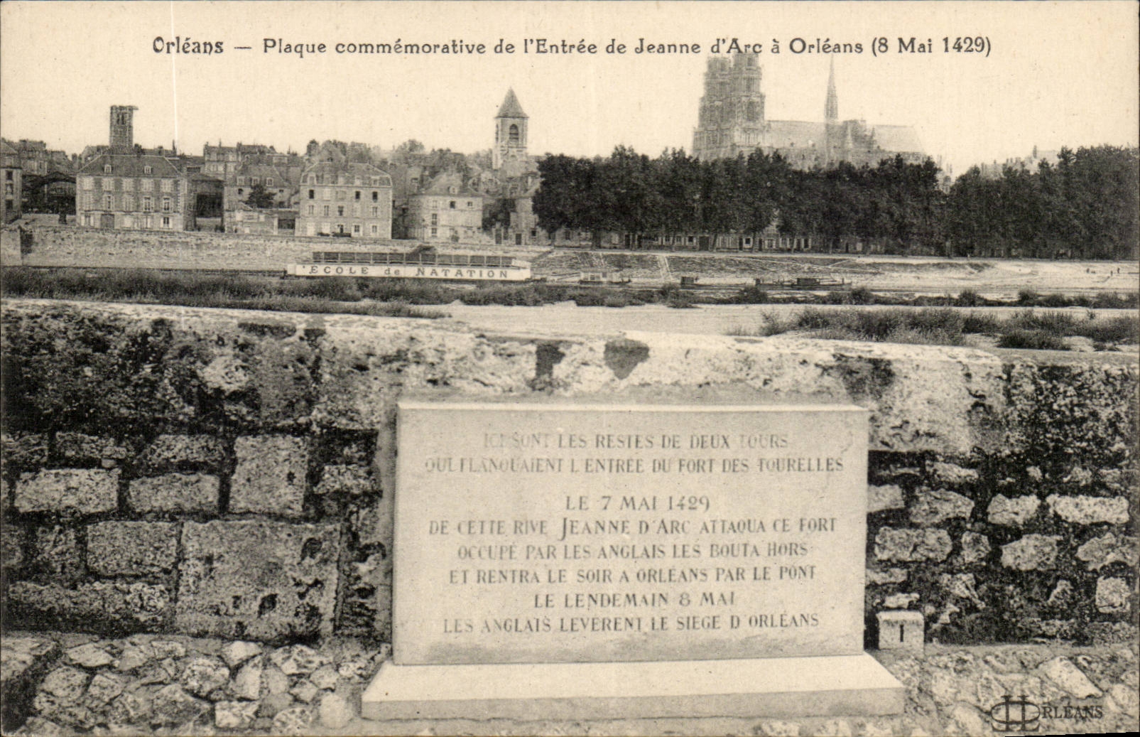 Orleans CPA Commemorative plate of Entering of Jeanne of arc has Orleans (May 8th 1429)