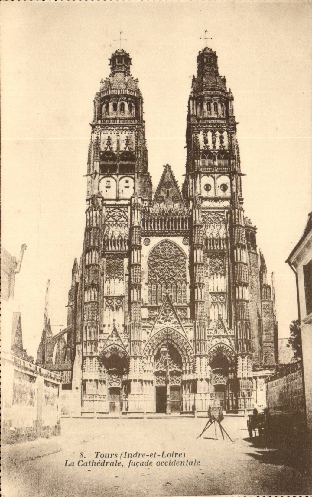 Tours - La Cathedrale - facade occidentale - CPA