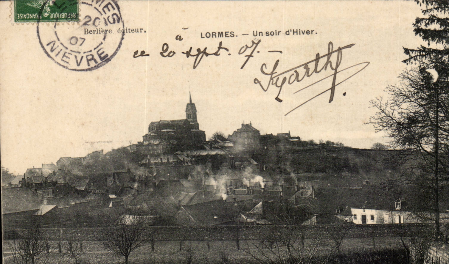 Lormes - One evening of winter - CPA