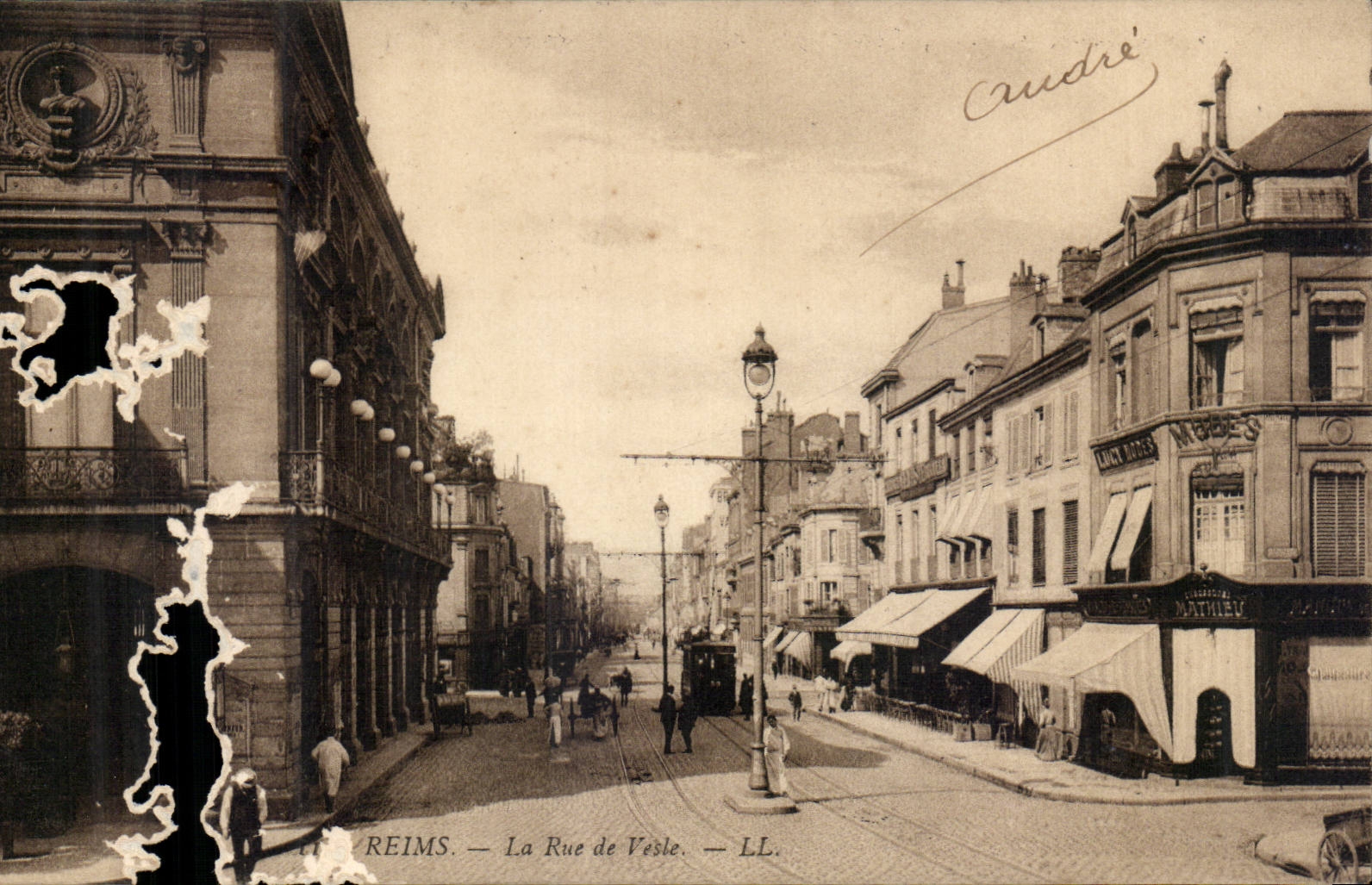 CPA Reims the street of VEsle