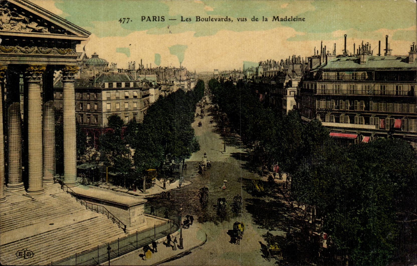 CPA Paris Les boulevards vus de la Madeleine