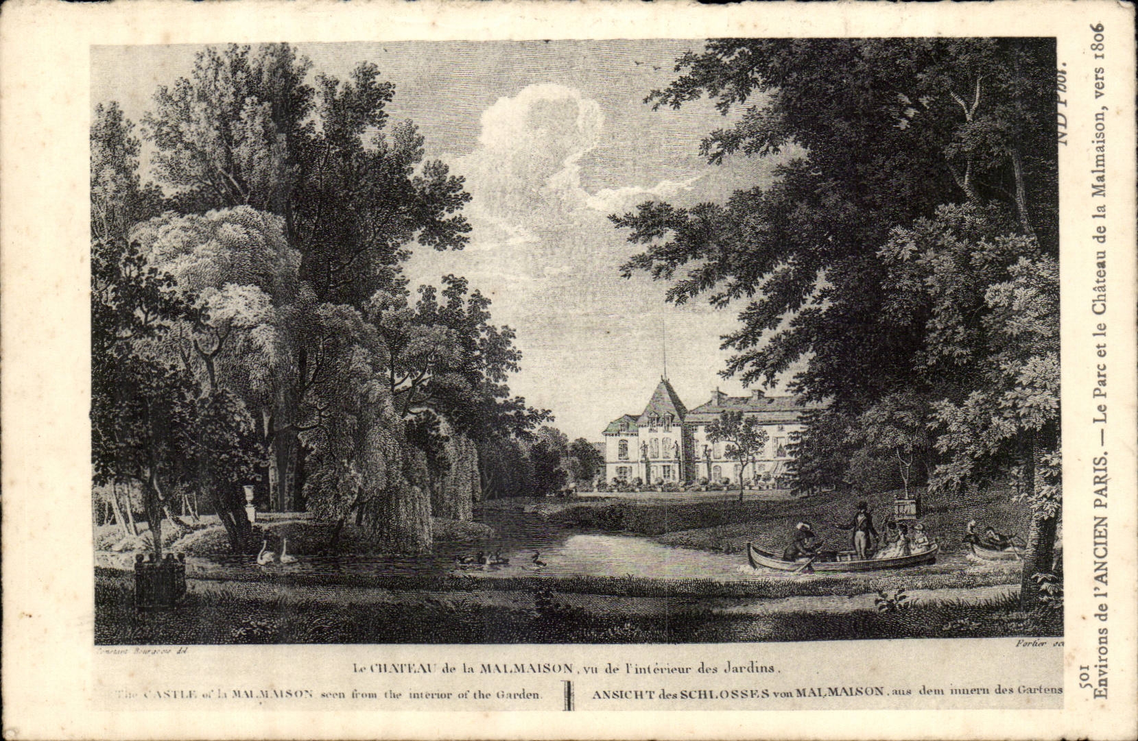 CPA Surroundings of old Paris the park and the castle of Malmaison about 1806