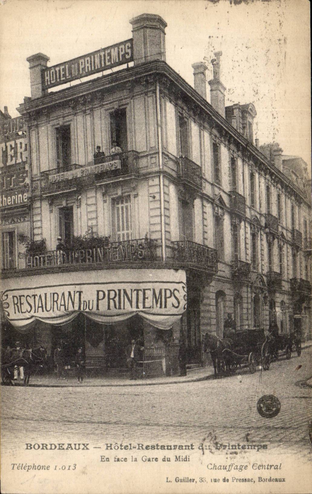 Bordeaux - Restoring Hotel of Spring Opposite Train station the South - CPA