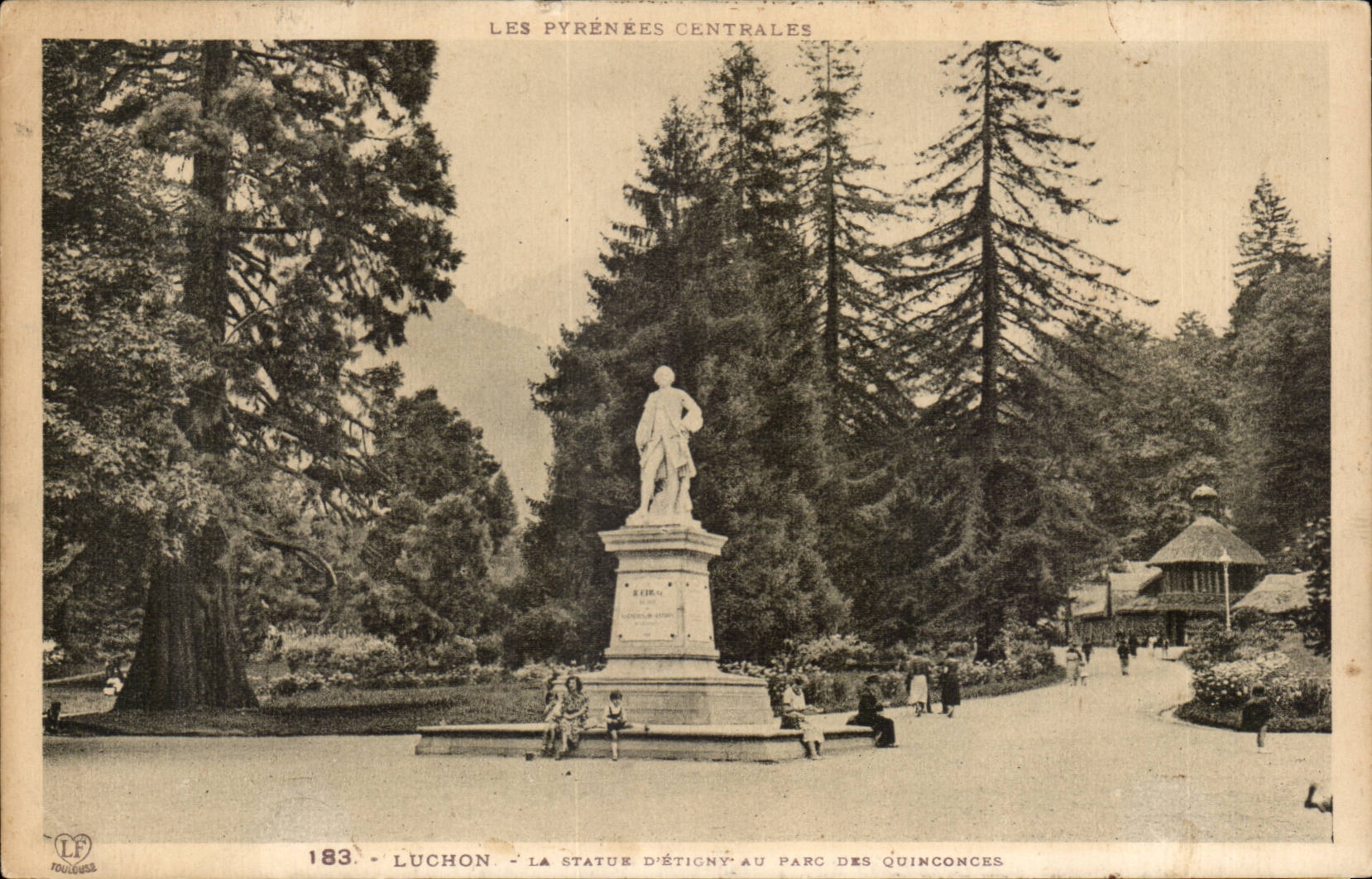 Luchon CPA Statue of Etigny to the park of the Quincunxes