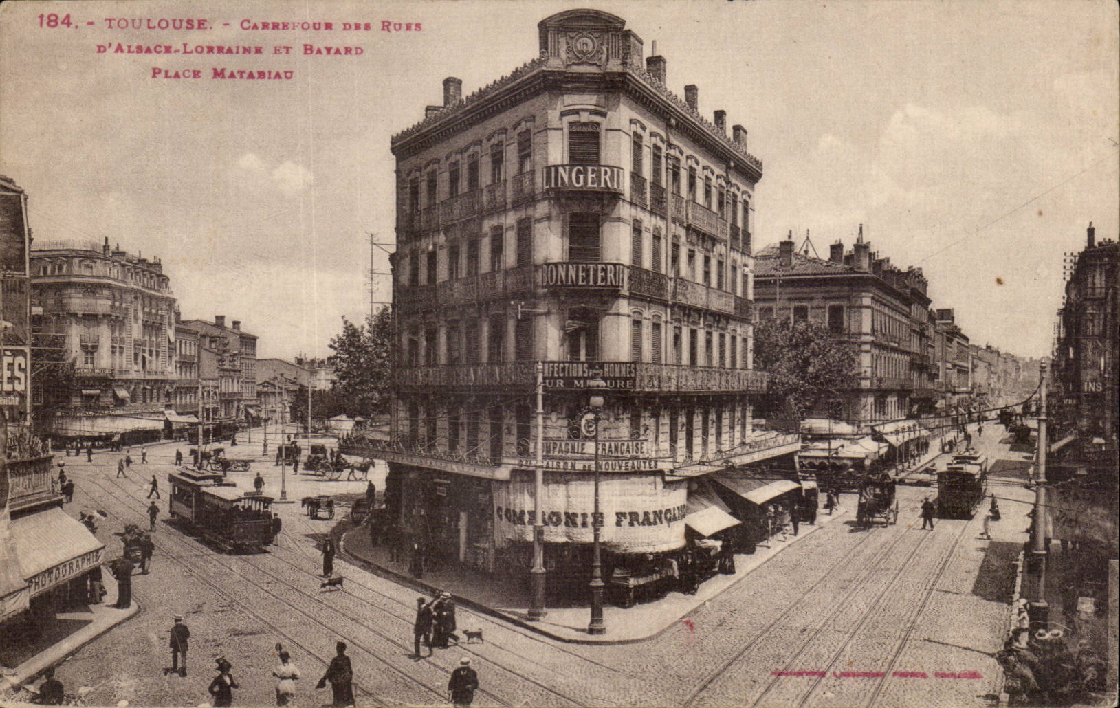 Toulouse CPA CArrefour des rues d'aLsace Lorraine et batard Place Matariau