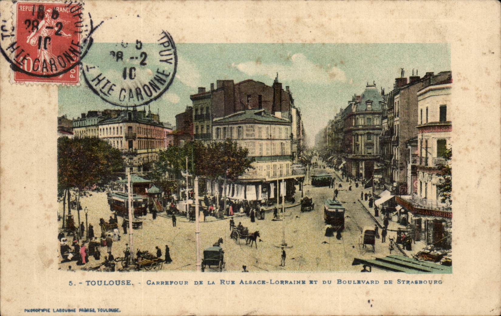 Toulouse CPA Carrefour de la Rue Alsace Lorraine et du boulevard de Strasbourg