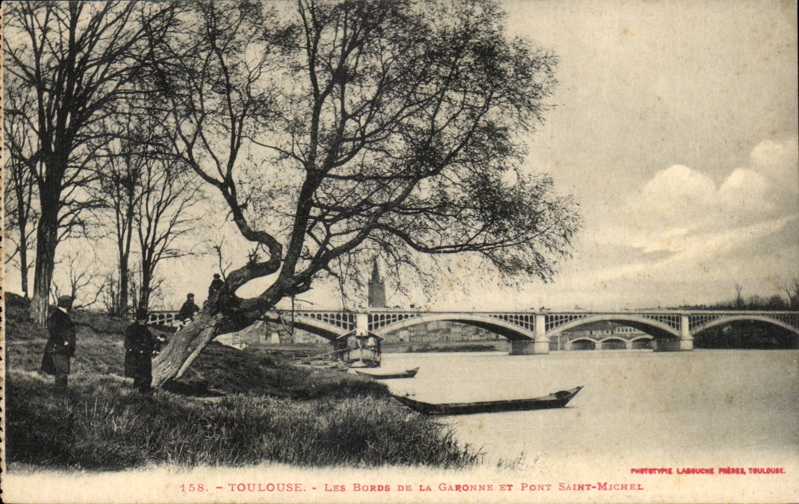 Toulouse CPA Les bords de la Garonne et pont Saint Michel