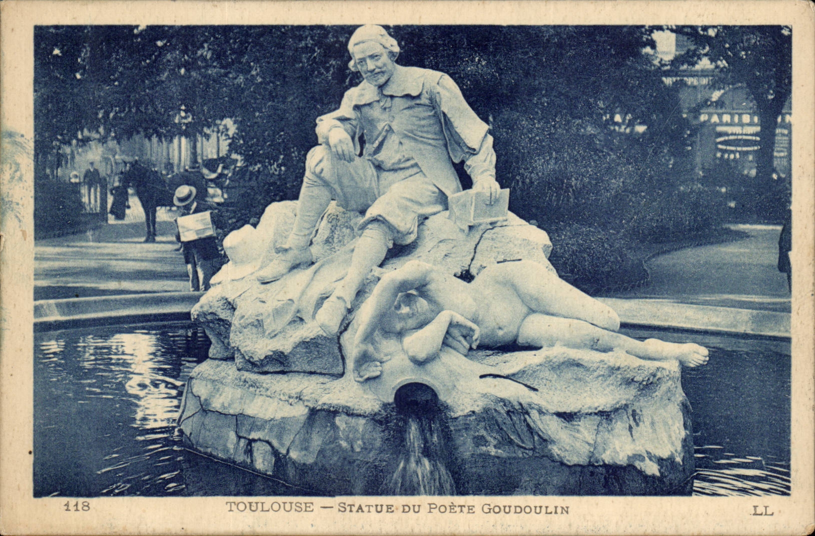 Toulouse CPA Statue du poete Goudoulin