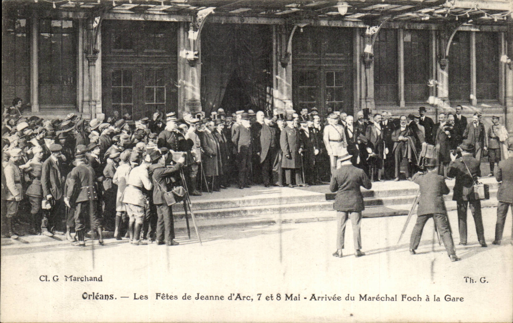 Orleans CPA festivals of Jeanne of arc May 7th and 8th 1920 Arrival of the Foch Marshal at the station